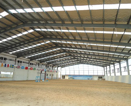 Galvanized Steel Frame Warehouse Painted Surface Wide Span Prefab Factory Building