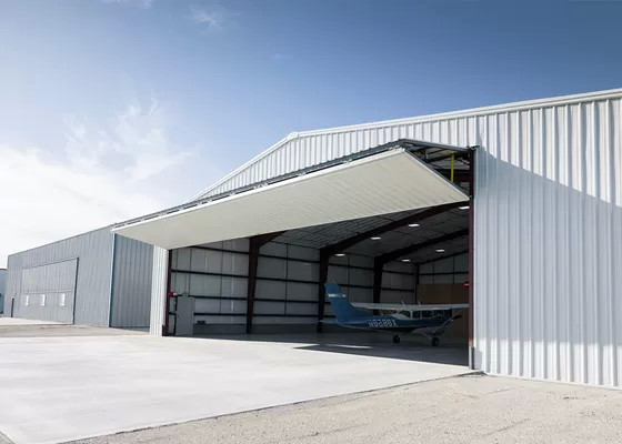 Customed Size Metal Hangar Building Q235 H Section Steel Aircraft Hangar Big Span