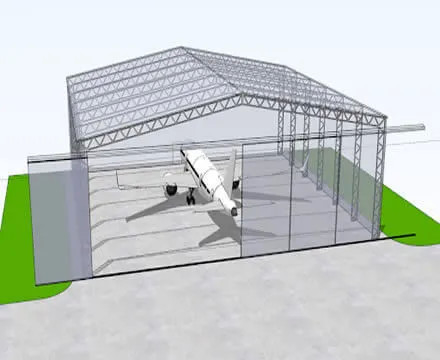 Aviation Industry Metal Airplane Hangar Sophisticated Structural Steel Hanger 5m - 6m