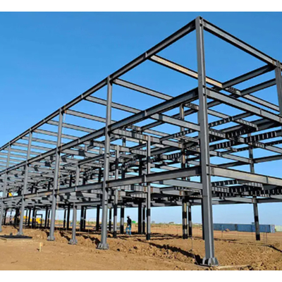 Wind Resistant Hot Rolled Steel Structure Building Customized Size Steel Frame Office
