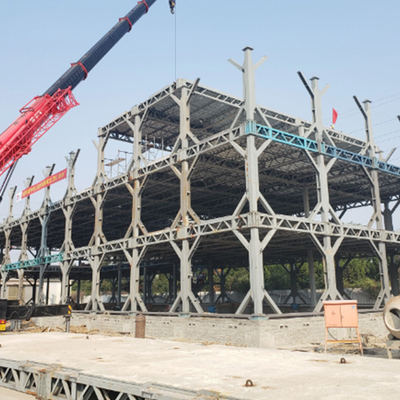 Large Spans Prefabricated Steel Structure Wind Resistance High Rise Buildings Office