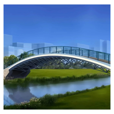 ISO Q345B Prefab Steel Structure Bridge Modular Pedestrian Bridge Anti Earthquake