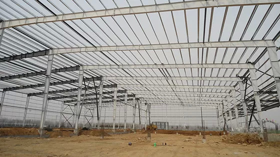 Corrugated / Sandwich Panel Steel Frame Shed Construction With Windows
