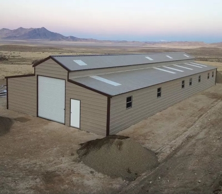 H Shape Metal Frame Shed Kit Q355 Prefabricated Metal Garage Shed Lightweight