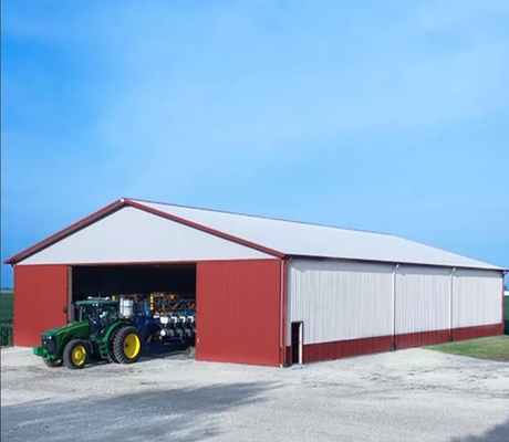 H Shape Metal Frame Shed Kit Q355 Prefabricated Metal Garage Shed Lightweight